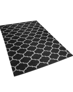 Tapete De Area Reversivel Preto E Branco 160 X 230 Cm Aladana