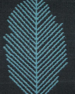 Tapete De Area Reversivel Preto E Azul 140 X 200 Cm Mezra