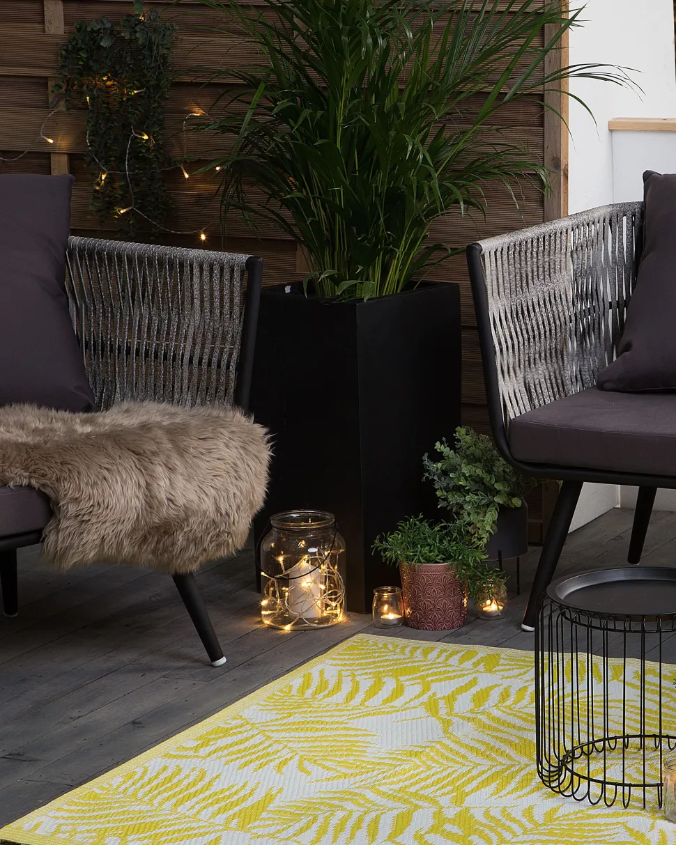 Tapete De Exterior Amarelo 120 X 180 Cm Kota