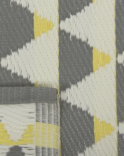 Tapete De Exterior Amarelo E Cinzento 120 X 180 Cm Hisar