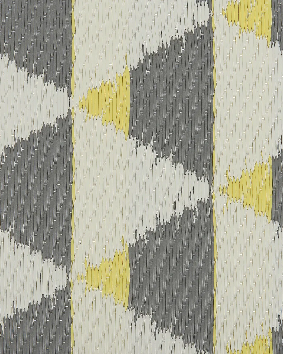 Tapete De Exterior Amarelo E Cinzento 120 X 180 Cm Hisar