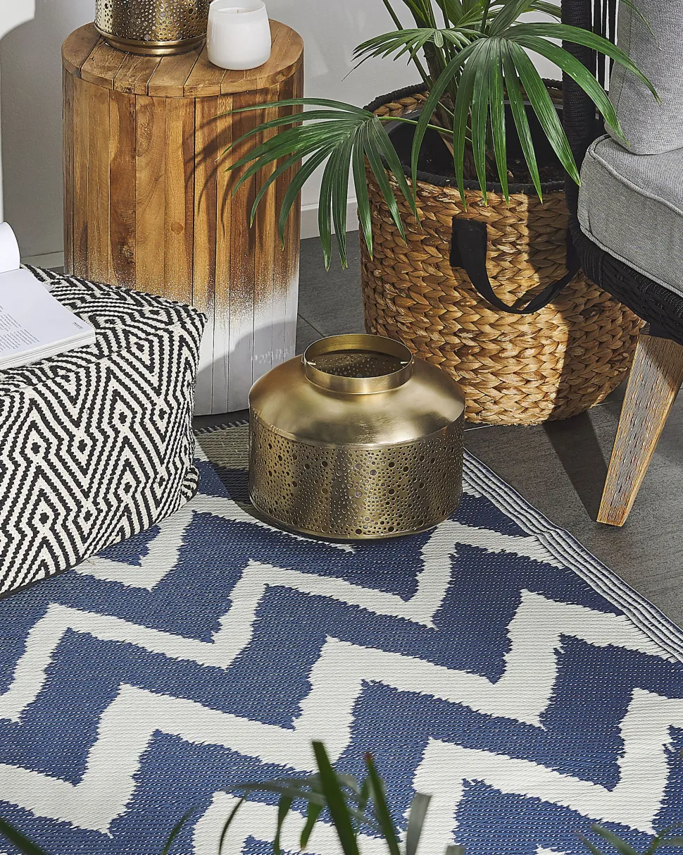 Tapete De Exterior Azul Marinho 120 X 180 Cm Sirsa