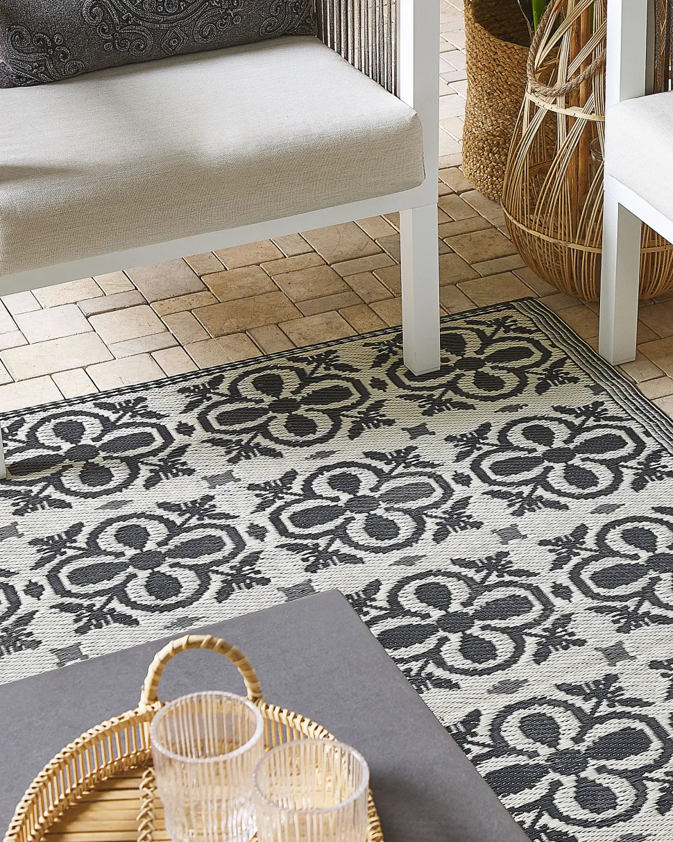 Tapete De Exterior Branco E Preto 120 X 180 Cm Nellur