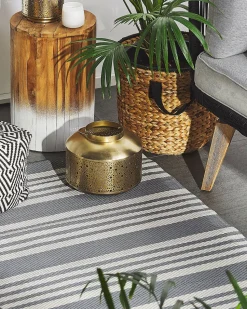 Tapete De Exterior Cinzento 120 X 180 Cm Delhi