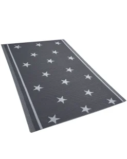 Tapete De Exterior Cinzento Escuro 120 X 180 Cm Latur