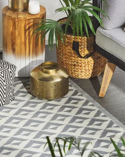 Tapete De Exterior Cinzento 120 X 180 Cm Bihar