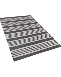 Tapete De Exterior Cinzento Claro E Preto 120 X 180 Cm Delhi