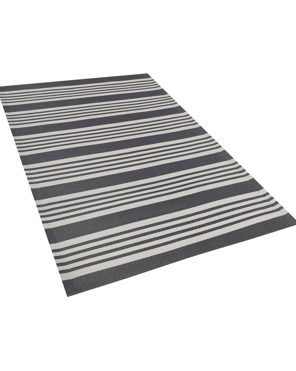 Tapete De Exterior Cinzento Claro E Preto 120 X 180 Cm Delhi