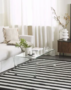 Tapete De Exterior Preto E Branco 140 X 200 Cm Tavas