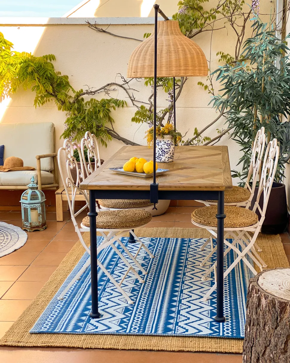 Tapete De Exterior Turquesa 120 X 180 Cm Nagpur