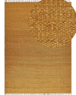 Tapete De Juta Amarelo Mostarda E Castanho 160 X 230 Cm Lunia