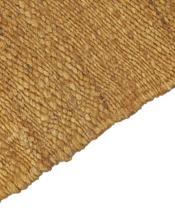 Tapete De Juta Amarelo Mostarda E Castanho 160 X 230 Cm Lunia
