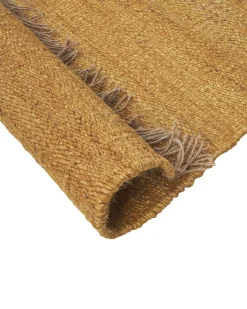 Tapete De Juta Amarelo Mostarda E Castanho 160 X 230 Cm Lunia