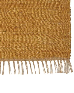 Tapete De Juta Amarelo Mostarda E Castanho 160 X 230 Cm Lunia