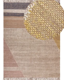 Tapete De Juta Amarelo Mostarda E Castanho 160 X 230 Cm Samlar