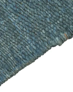 Tapete De Juta Azul Turquesa E Castanho 160 X 230 Cm Lunia