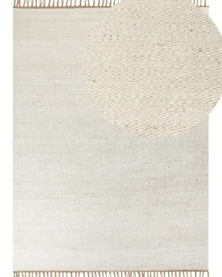 Tapete De Juta Creme Claro E Castanho 160 X 230 Cm Lunia