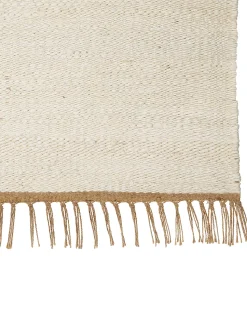 Tapete De Juta Creme Claro E Castanho 160 X 230 Cm Lunia