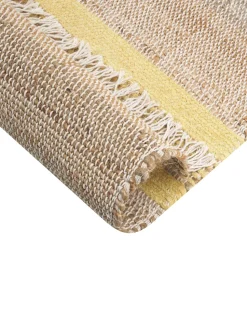 Tapete De Juta Creme E Amarelo 160 X 230 Cm Talpur
