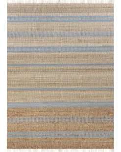 Tapete De Juta Creme E Azul Claro 160 X 230 Cm Talpur