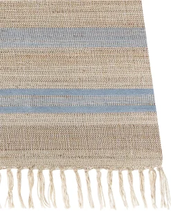 Tapete De Juta Creme E Azul Claro 160 X 230 Cm Talpur