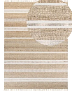 Tapete De Juta Creme E Branco 160 X 230 Cm Talpur