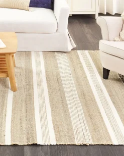 Tapete De Juta Creme E Branco 160 X 230 Cm Talpur