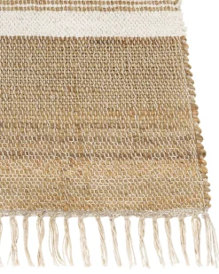 Tapete De Juta Creme E Branco 160 X 230 Cm Talpur