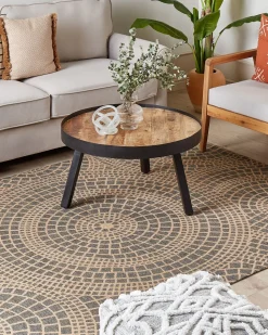 Tapete De Juta Creme E Cinzenta 160 X 230 Cm Ariba