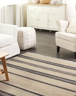 Tapete De Juta Creme E Cinzento Grafite 160 X 230 Cm Talpur