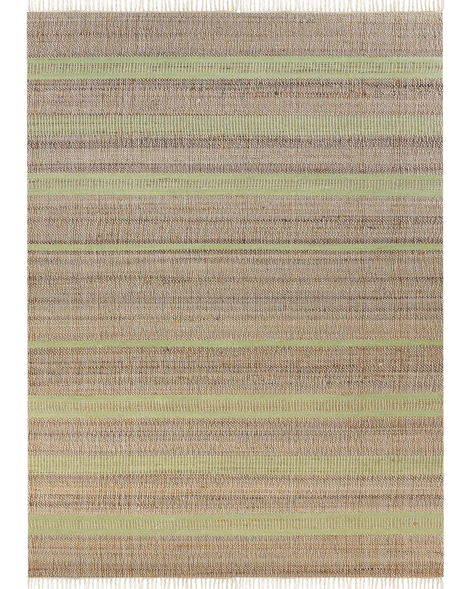 Tapete De Juta Creme E Verde Claro 160 X 230 Cm Talpur