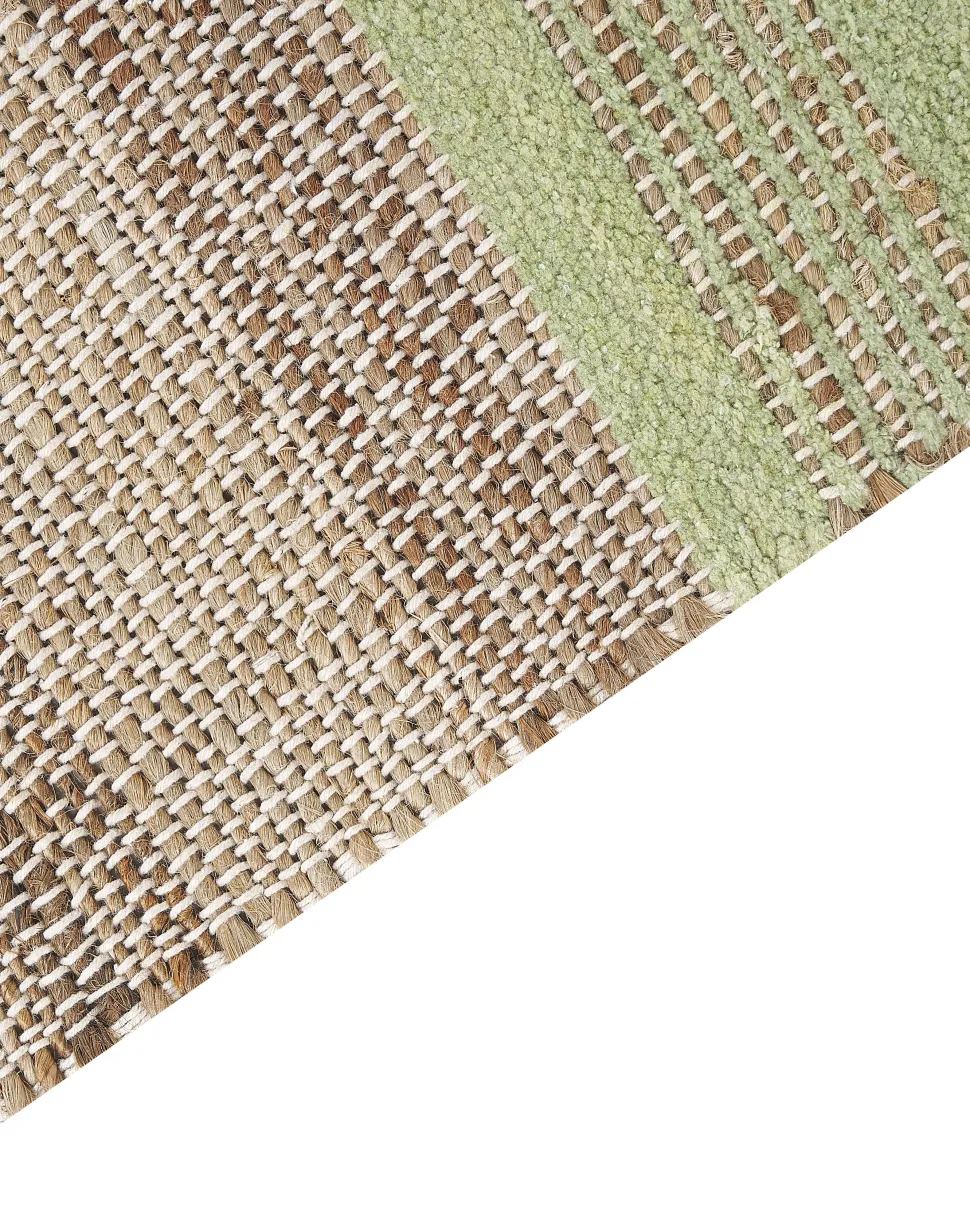 Tapete De Juta Creme E Verde Claro 160 X 230 Cm Talpur