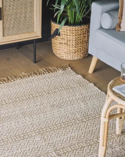 Tapete De Juta E Algodao Creme 140 X 200 Cm Dortyol