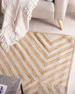 Tapete De Juta E Algodao Creme 140 X 200 Cm Pirli