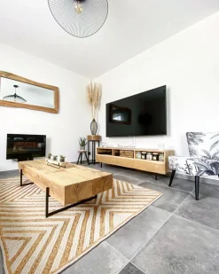 Tapete De Juta E Algodao Creme 140 X 200 Cm Pirli