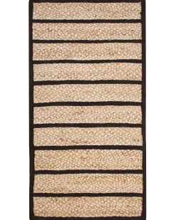 Tapete De Juta Preto E Creme 80 X 150 Cm Karadona