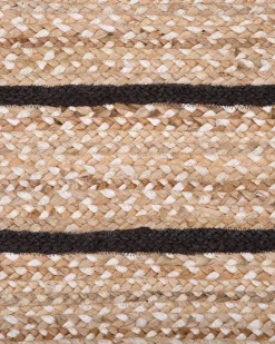 Tapete De Juta Preto E Creme 80 X 150 Cm Karadona