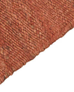 Tapete De Juta Vermelho Claro E Castanho 160 X 230 Cm Lunia