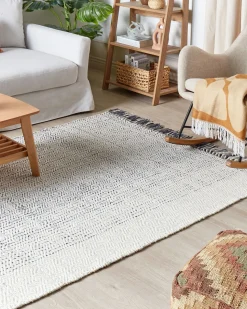 Tapete De La Branca E Cinzenta 160 X 230 Cm Omerli