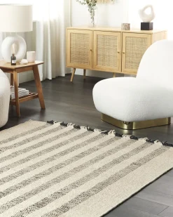 Tapete De La Branca E Preta 160 X 230 Cm Tacettin