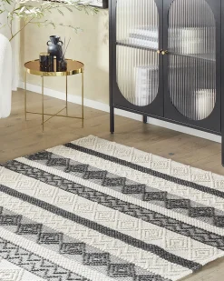 Tapete De La Creme E Cinzento 160 X 230 Cm Davutlar