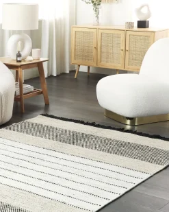 Tapete De La Creme E Preta 160 X 230 Cm Yazlik