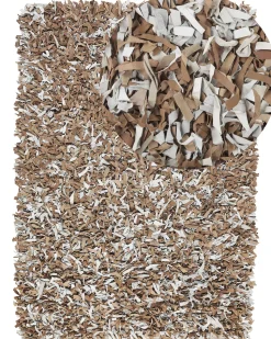 Tapete De Pele Genuina Castanha E Cinzenta 160 X 230 Cm Mut