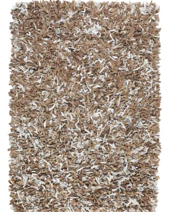 Tapete De Pele Genuina Castanha E Cinzenta 160 X 230 Cm Mut