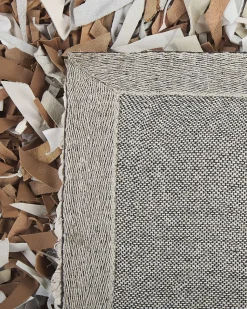 Tapete De Pele Genuina Castanha E Cinzenta 160 X 230 Cm Mut