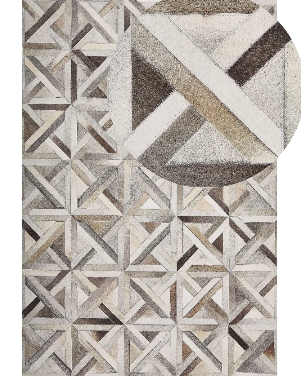 Tapete De Pele Genuina Castanha E Creme 140 X 200 Cm Taytan