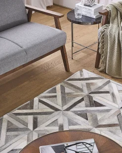 Tapete De Pele Genuina Castanha E Creme 140 X 200 Cm Taytan