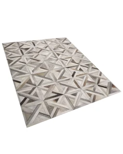 Tapete De Pele Genuina Castanha E Creme 140 X 200 Cm Taytan