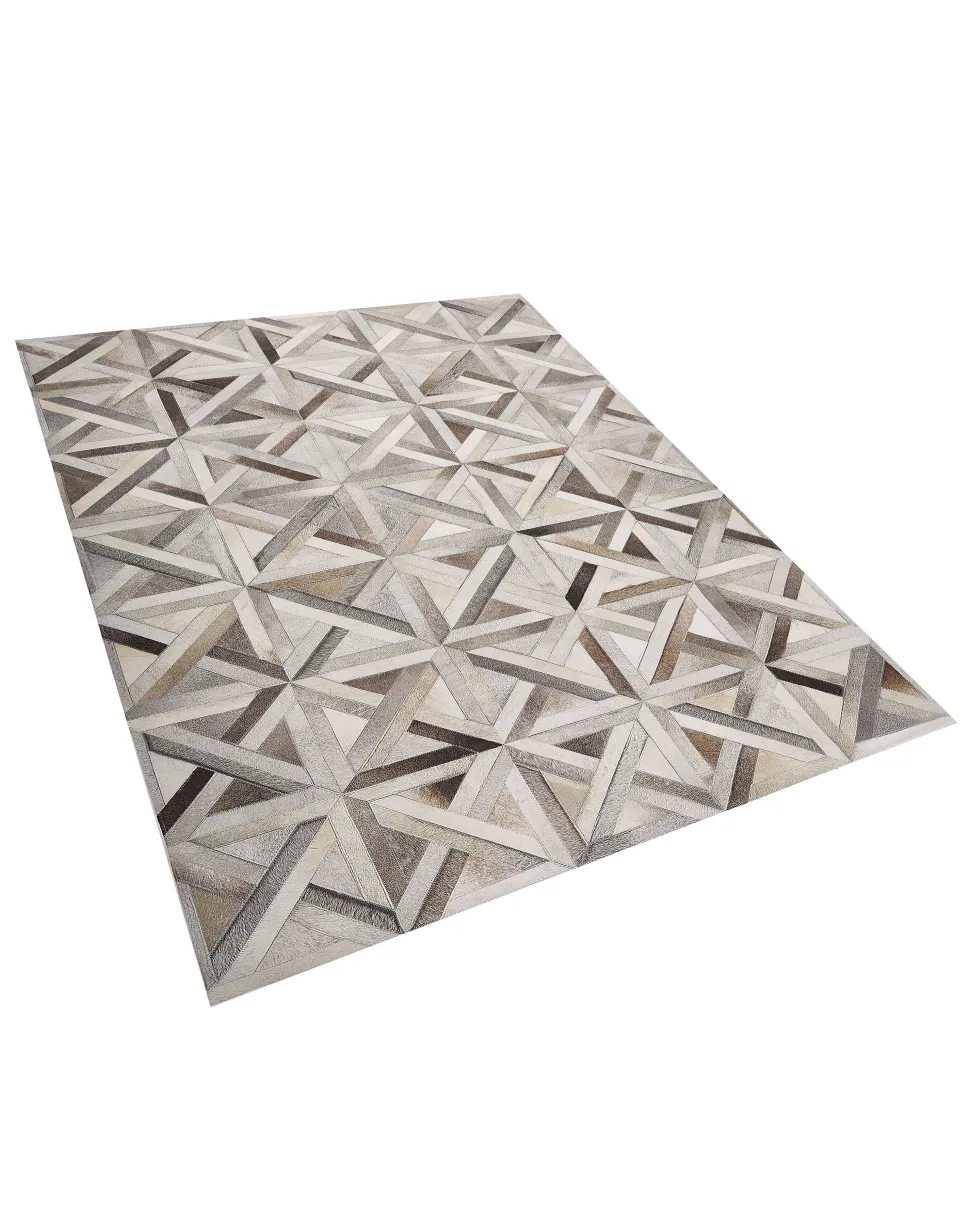 Tapete De Pele Genuina Castanha E Creme 140 X 200 Cm Taytan