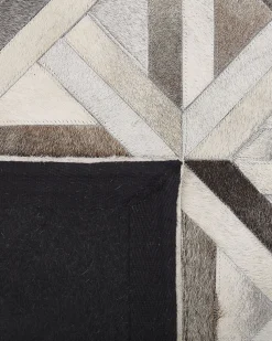 Tapete De Pele Genuina Castanha E Creme 140 X 200 Cm Taytan